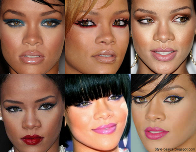 rihannamakeup1 Delineador Colorido