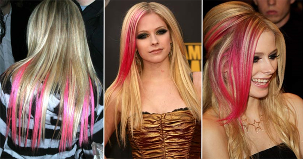 pinkhair021 As madeixas coloridas de Avril Lavigne