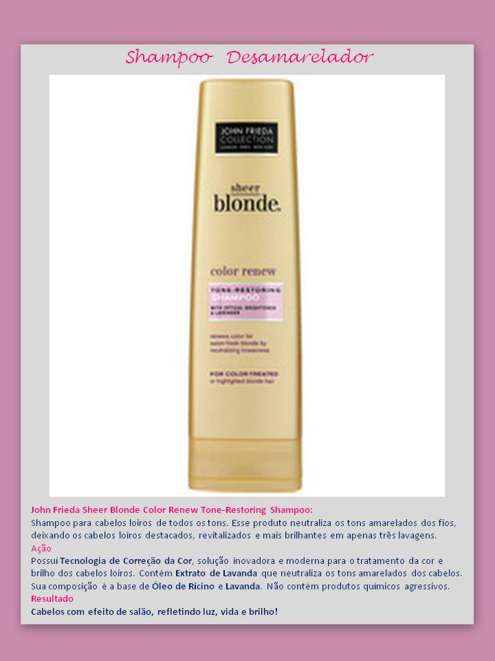 Shampoo Color Renew Desamarelador1 - Eu uso – Shampoo para CABELOS LOIROS – Jhon Frieda!
