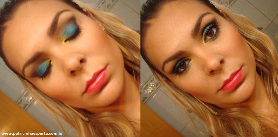 015post Tutorial   Maquiagem Azul e Dourado para Baladas e Festas