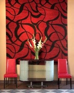 tapete vermelho parede - Tapete na decoração