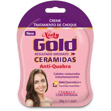 Tratamento de Choque Ceramidas Anti-quebra - Niely Gold Niely Gold 30gr Ceramidas - Tratamento de Choque Ceramidas Anti-quebra - Niely Gold